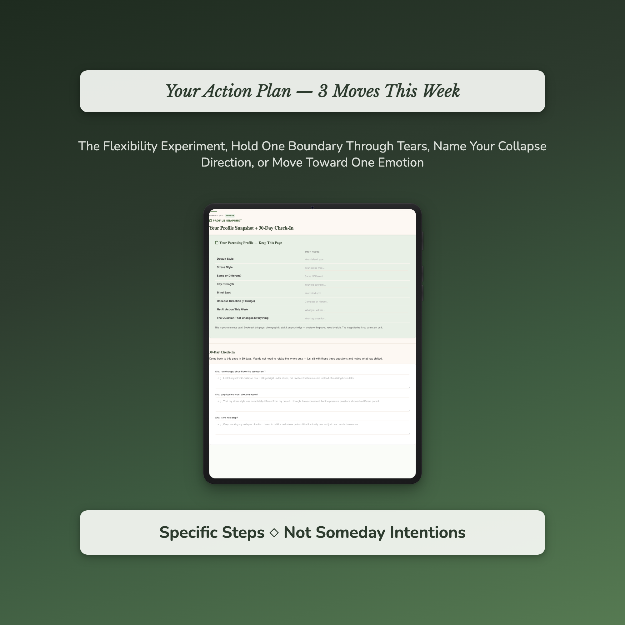 Parenting Style Profile — sample exercise page