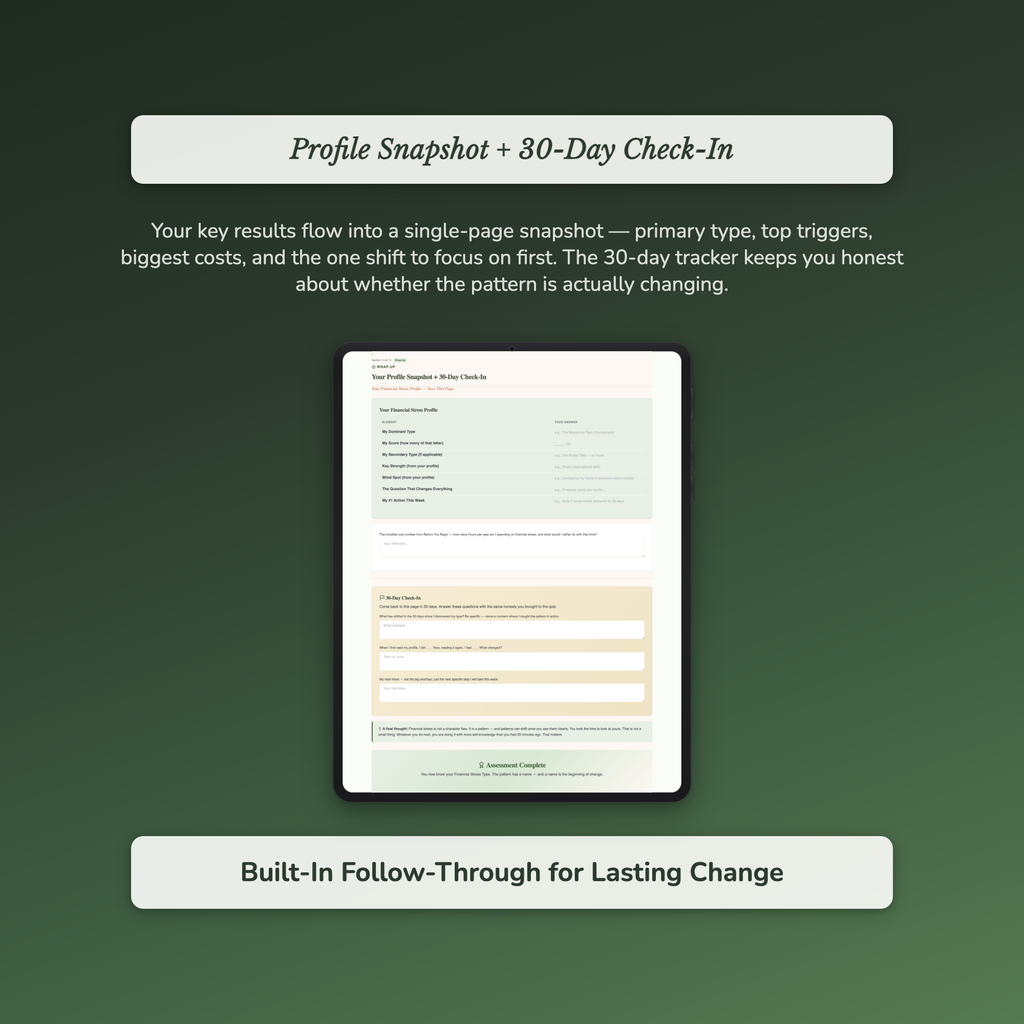 Financial Stress Profile — sample exercise page