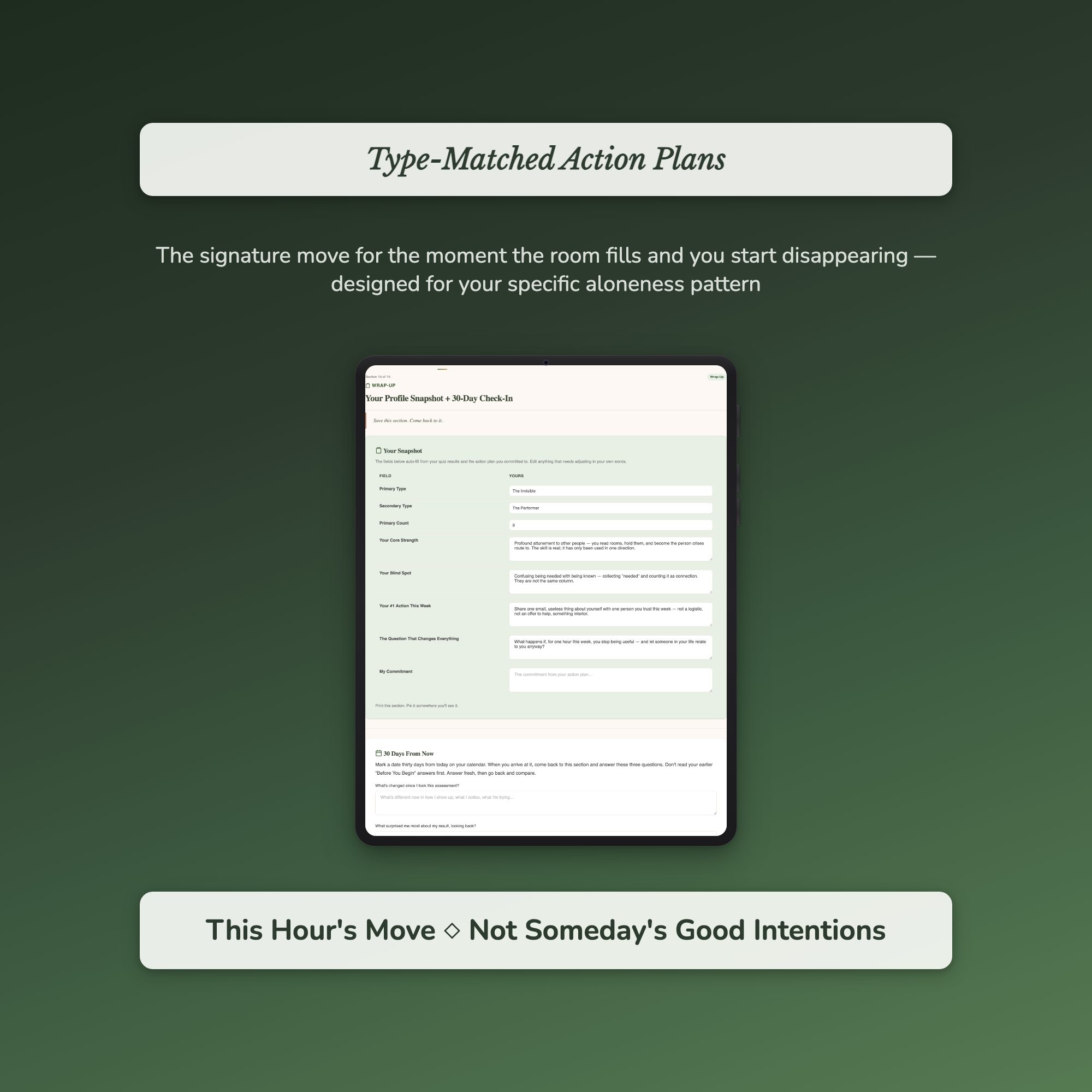 Loneliness Quiz — sample exercise page
