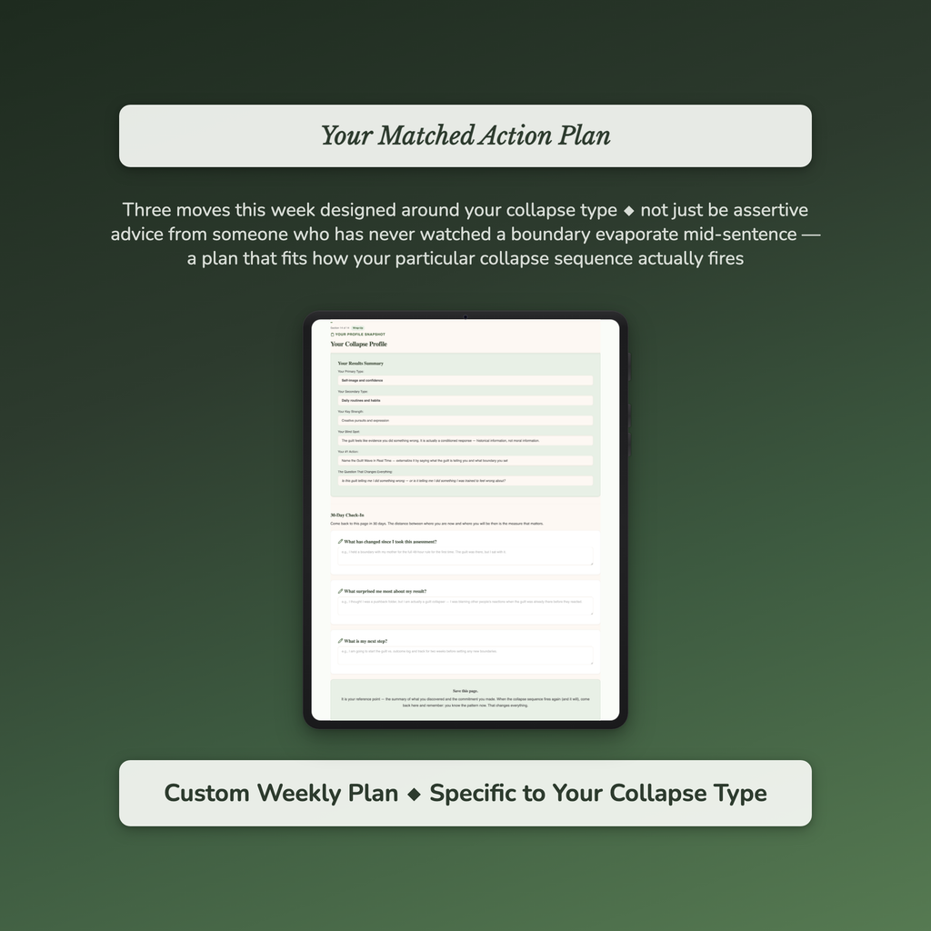 Boundary Relapse Profile — sample exercise page