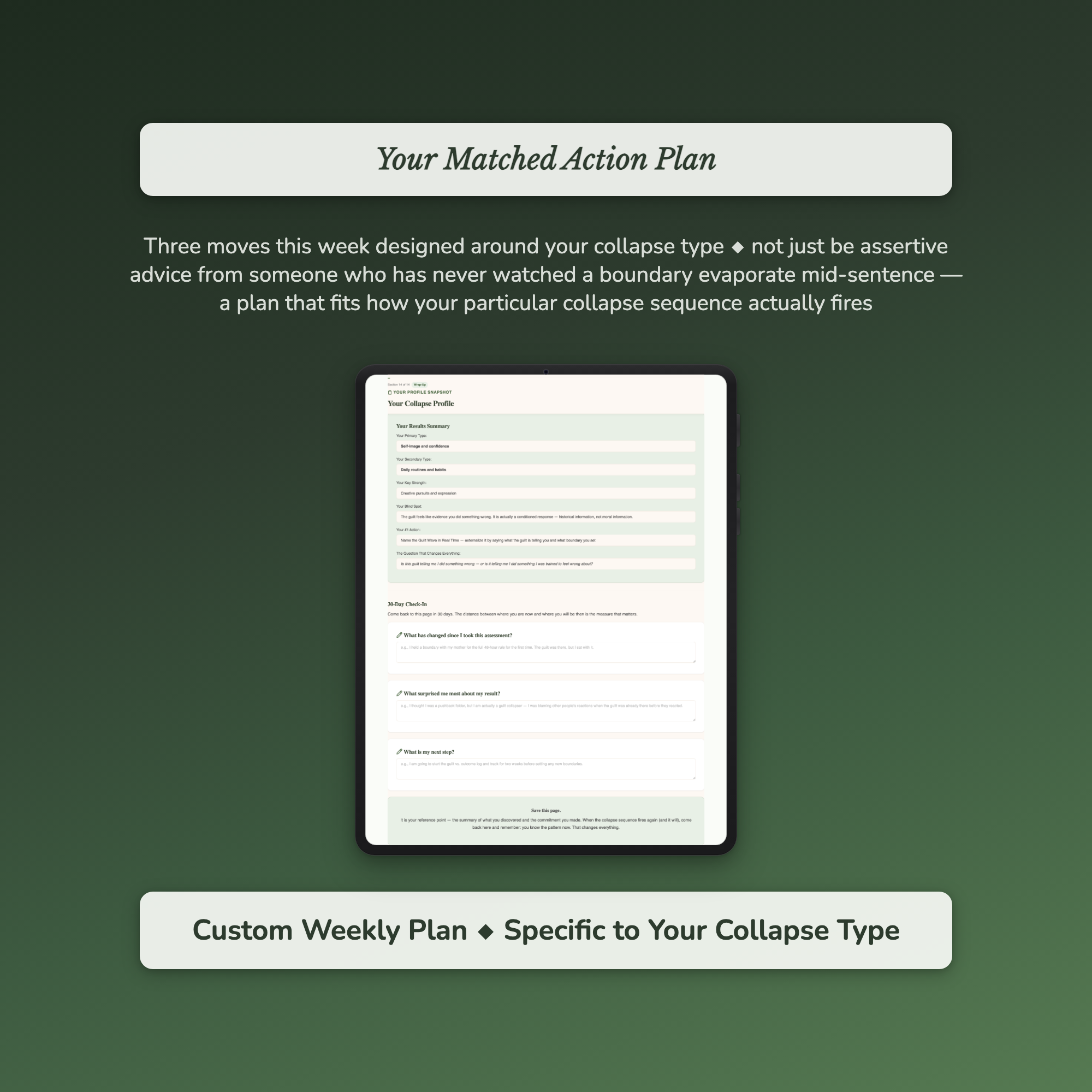 Boundary Relapse Profile — sample exercise page