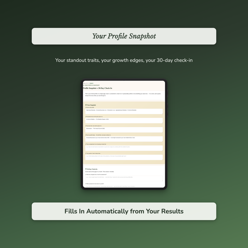 Big Five Quiz & Workbook – Your Five-Trait Profile – Interactive Self-Assessment