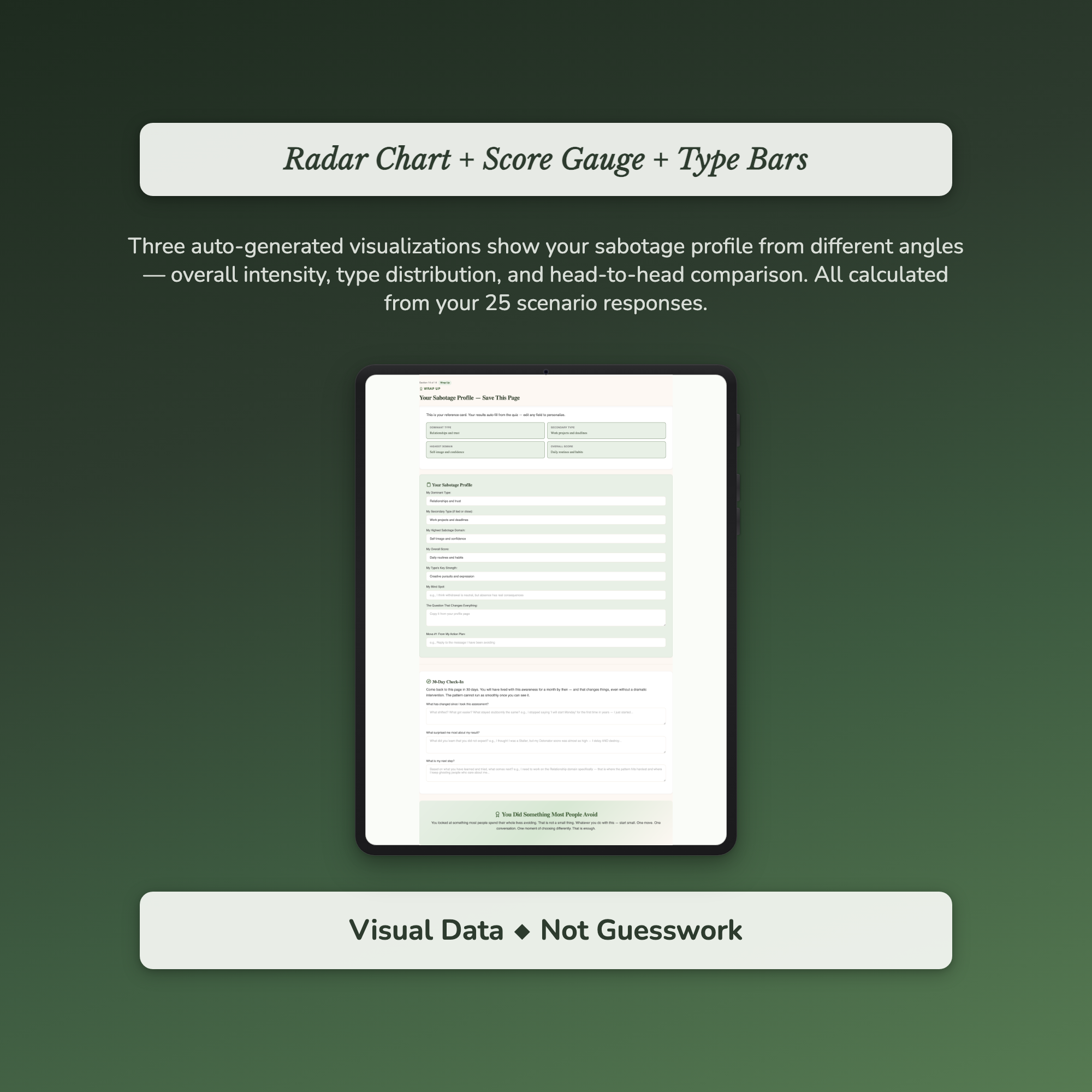 Self-Sabotage Profile — sample exercise page