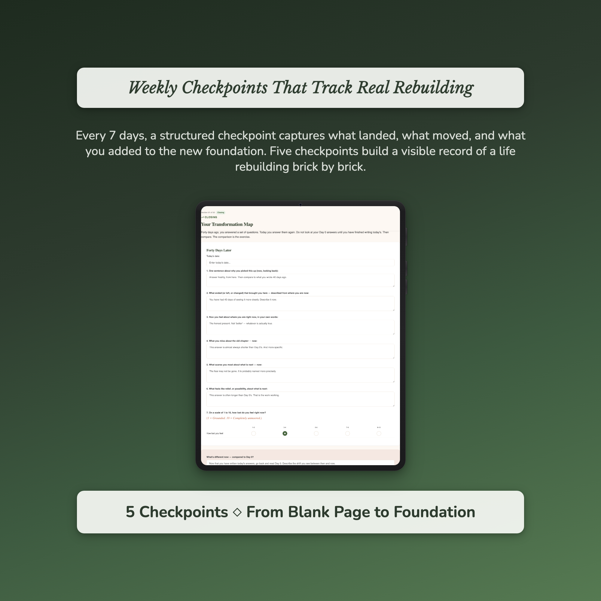 Fresh Start Workbook & 40-Day Guide — sample exercise page