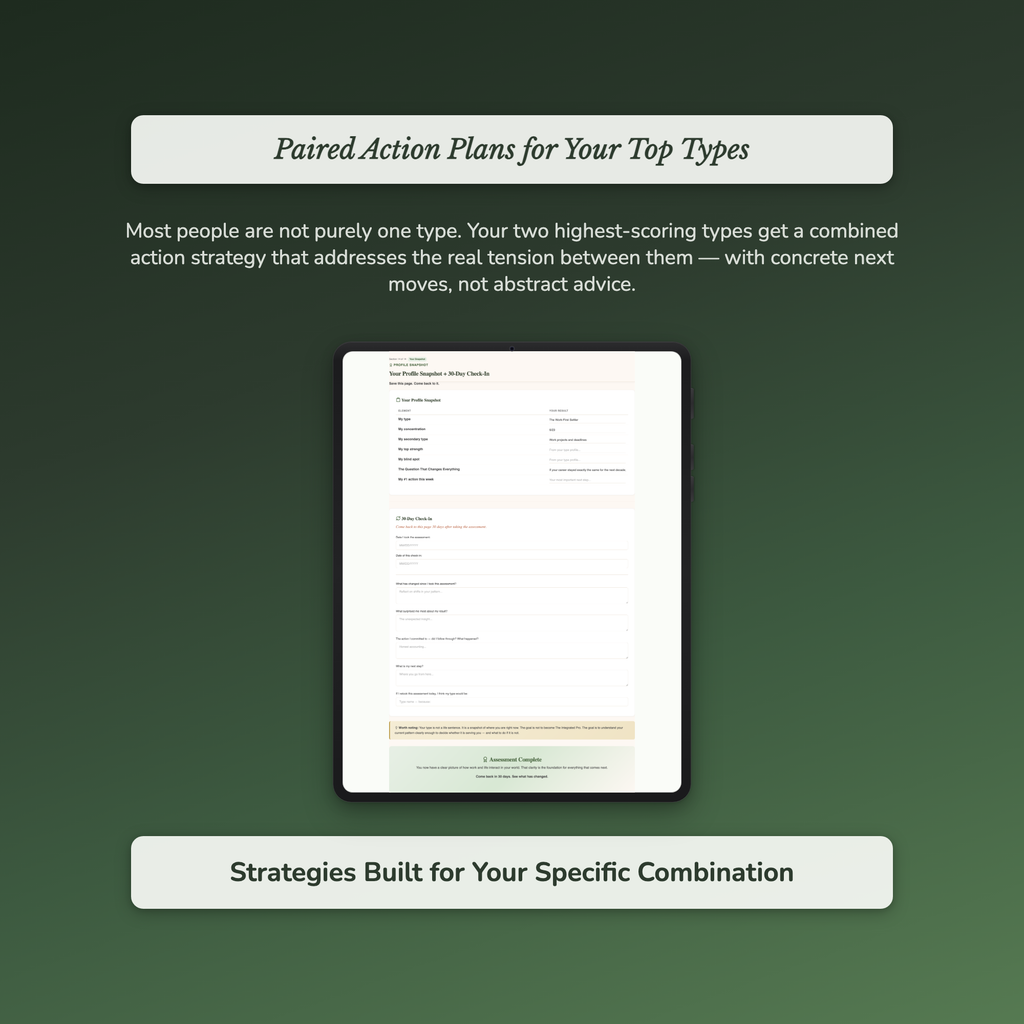 Work-Life Balance Profile — sample exercise page