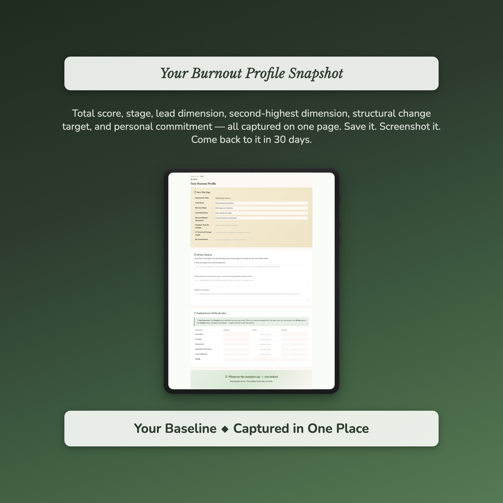 Burnout Risk Profile — sample exercise page