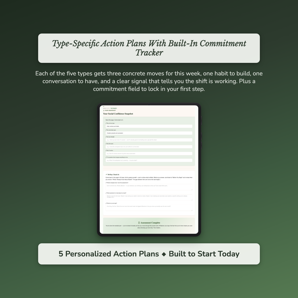 Social Confidence Profile — sample exercise page