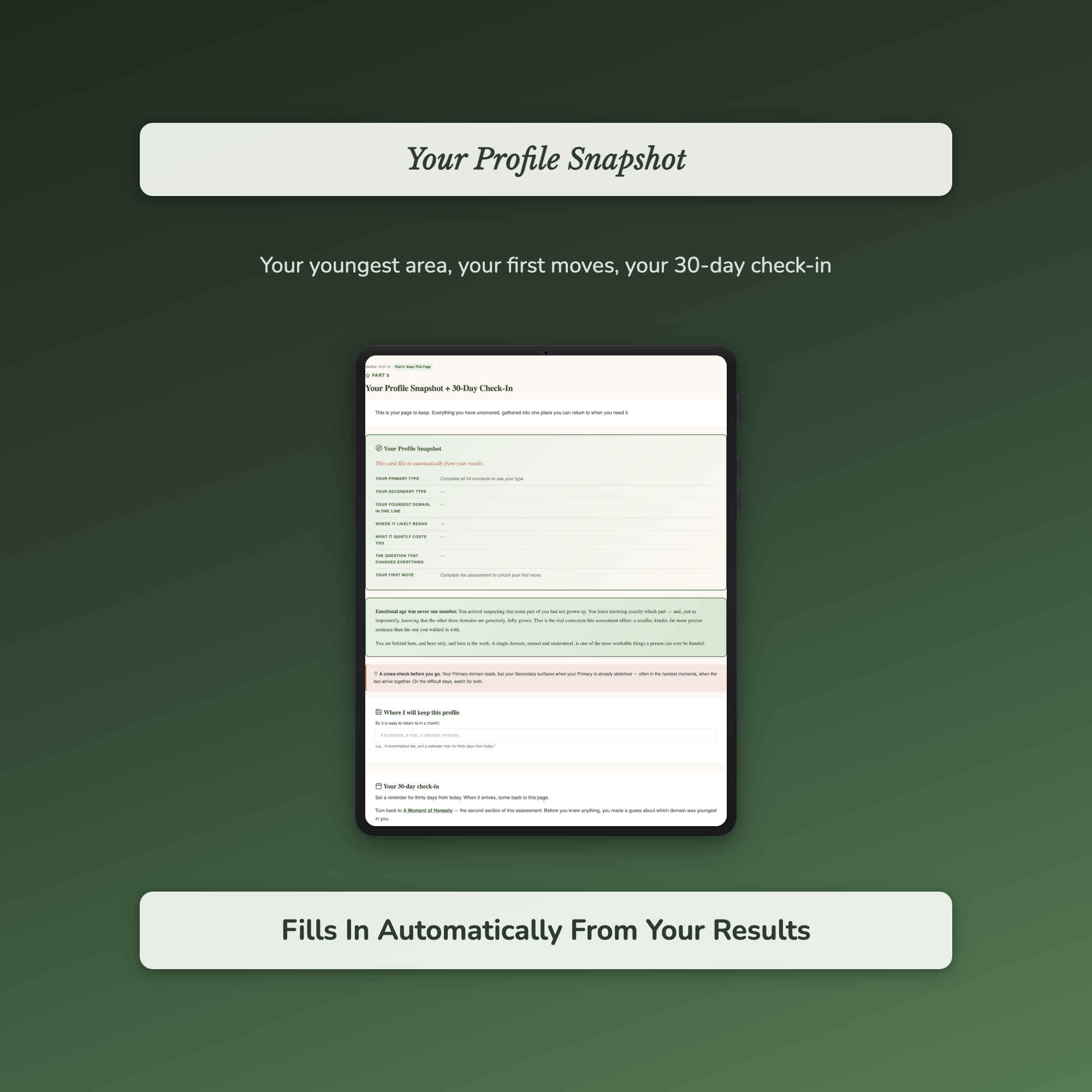 Emotional Age Quiz & Workbook – Why Part of You Reacts Young – Interactive Self-Assessment