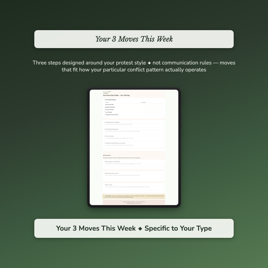 Conflict Starting Profile — sample exercise page