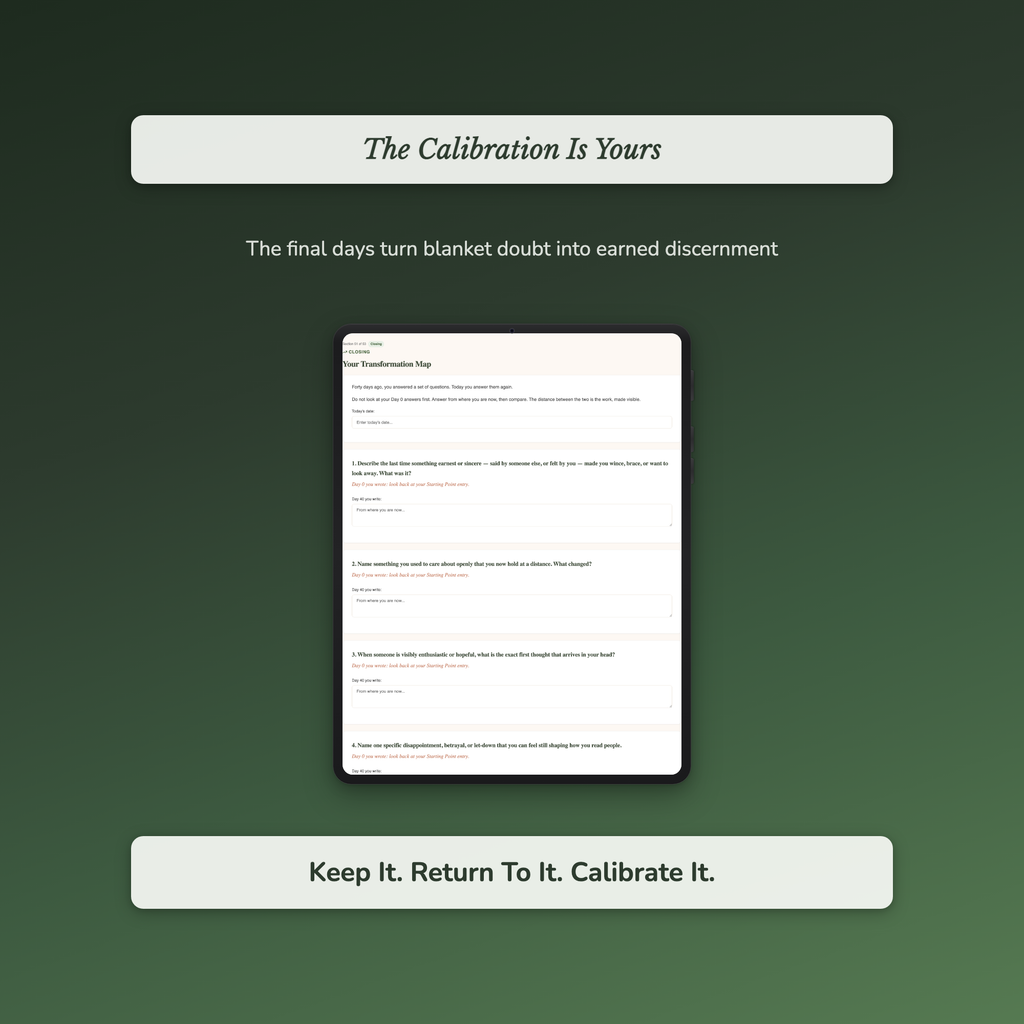Cynicism Workbook & 40-Day Journal – Trust Again Guide – Interactive Digital Guide