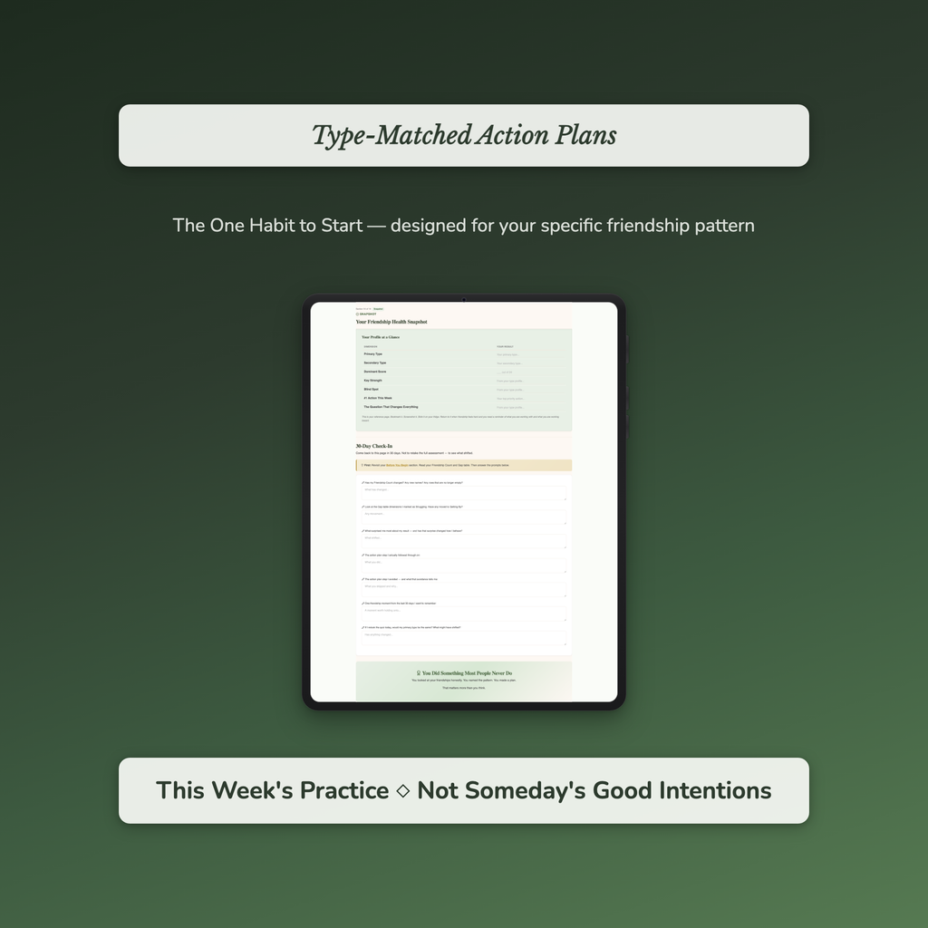 Friendship Health Profile — sample exercise page
