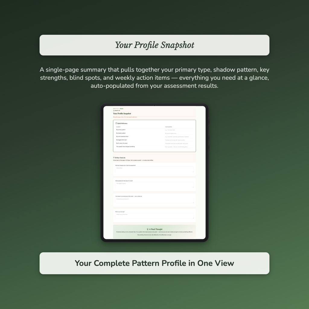 Emotional Eating Profile — sample exercise page