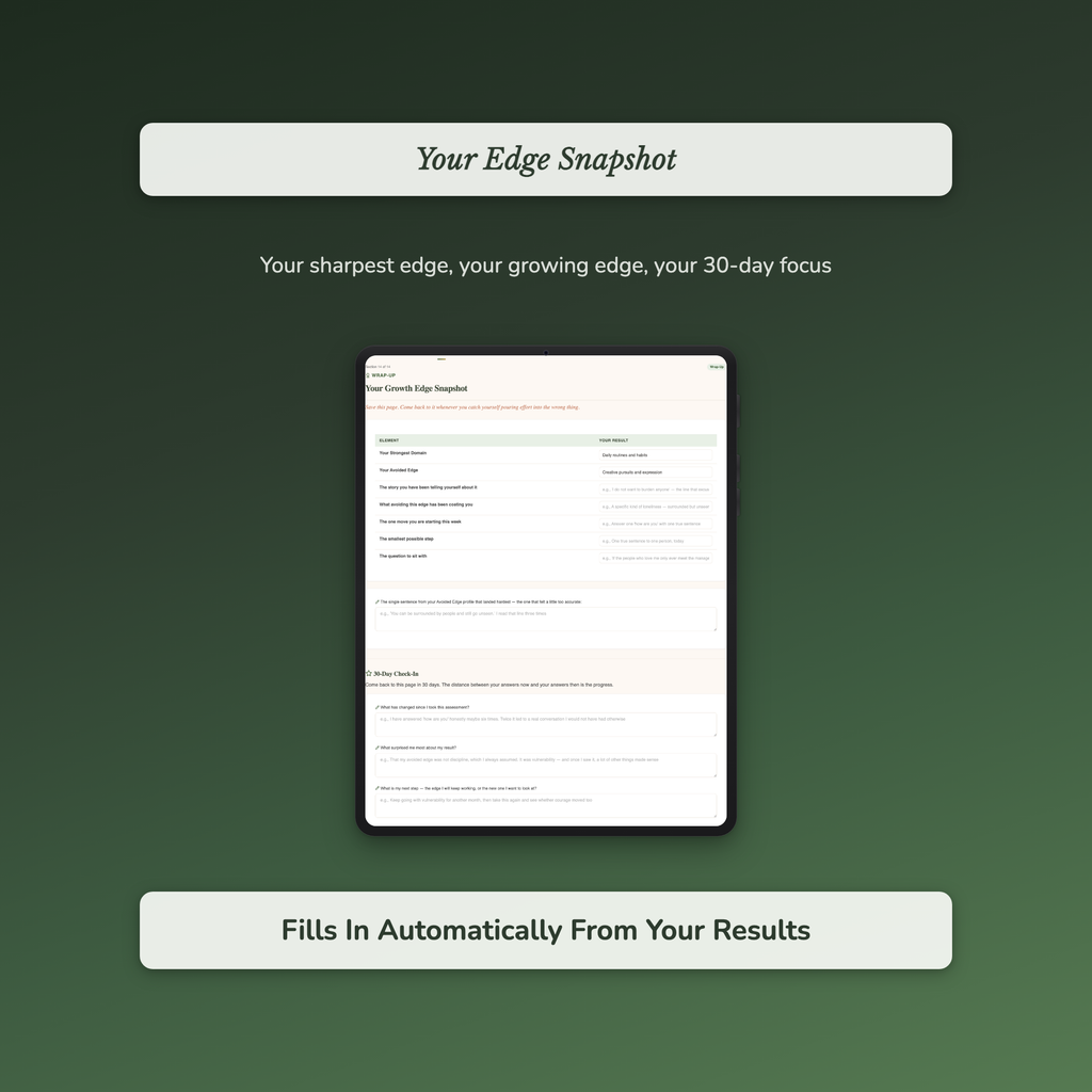 Personal Growth Quiz & Workbook – Find Your Growing Edge – Interactive Self-Assessment