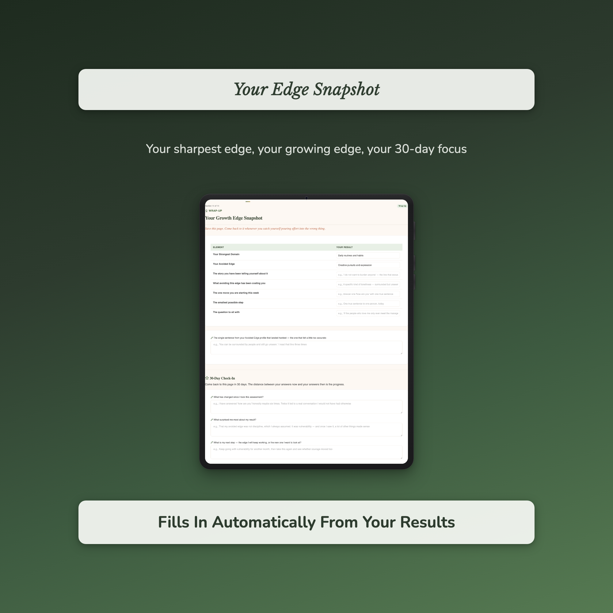 Personal Growth Quiz & Workbook – Find Your Growing Edge – Interactive Self-Assessment