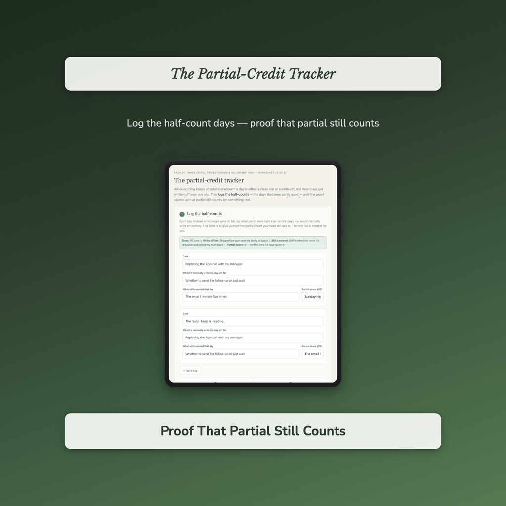 Inner Critic Worksheets – Self-Criticism, Perfectionism, Never Good Enough, Negative Self-Talk – Interactive Worksheets 