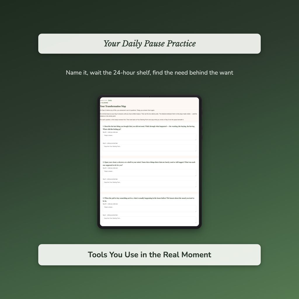Overspending Workbook & 40-Day Journal – Intentional Living – Interactive Digital Guide