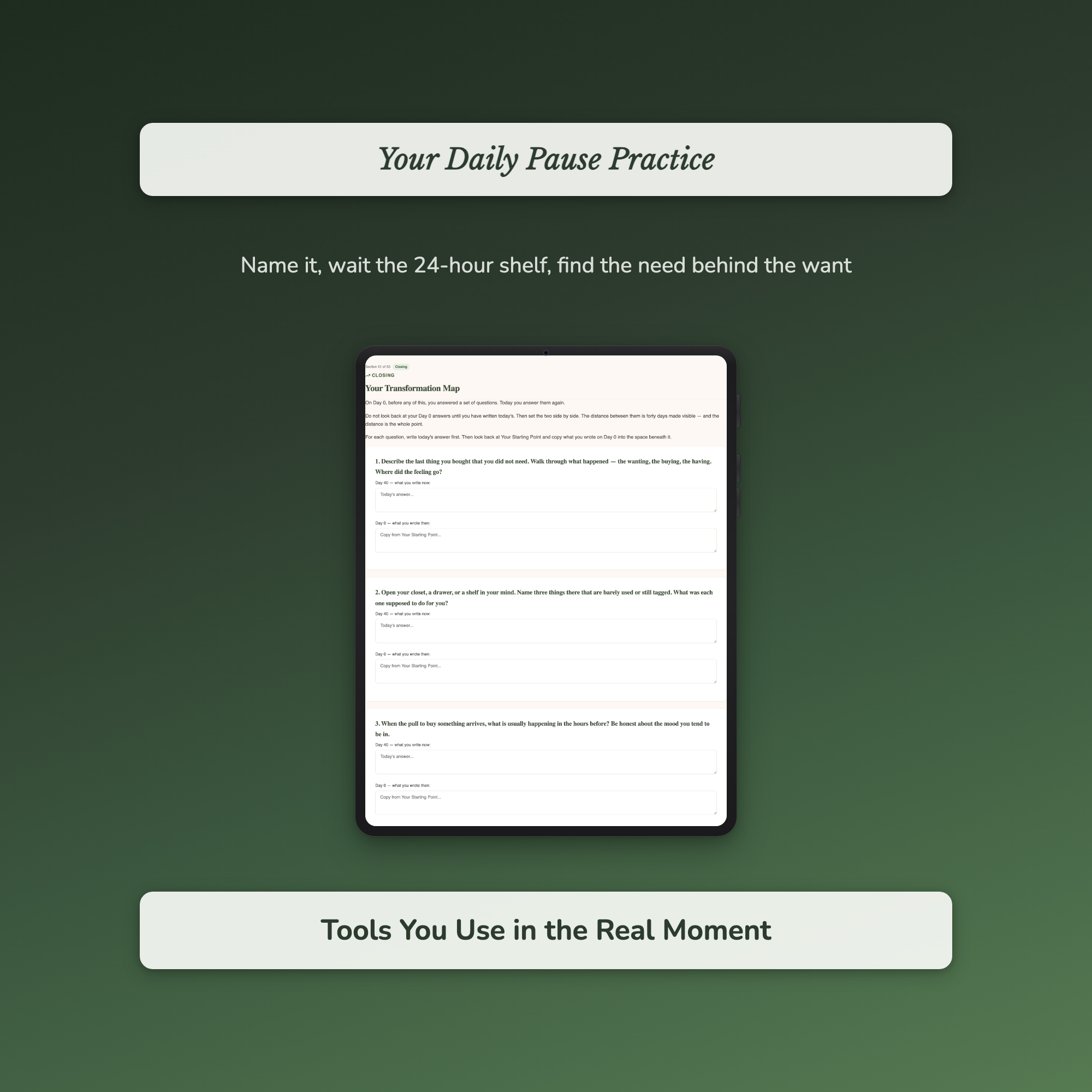 Overspending Workbook & 40-Day Journal – Intentional Living – Interactive Digital Guide