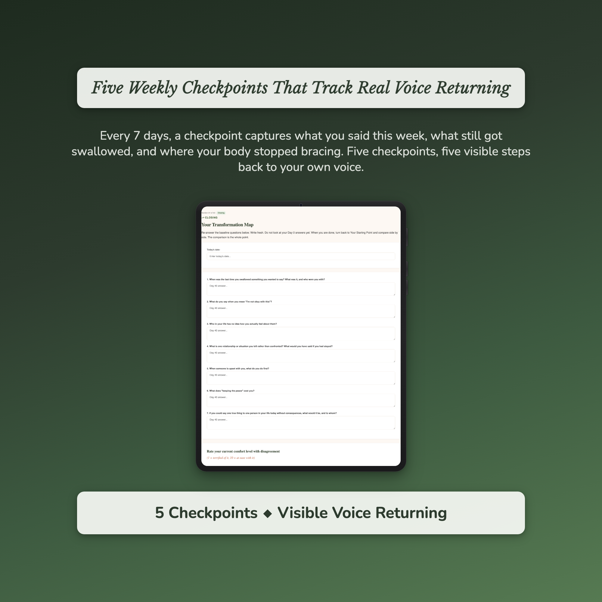 Conflict Avoidance Workbook & 40-Day Guide — sample exercise page