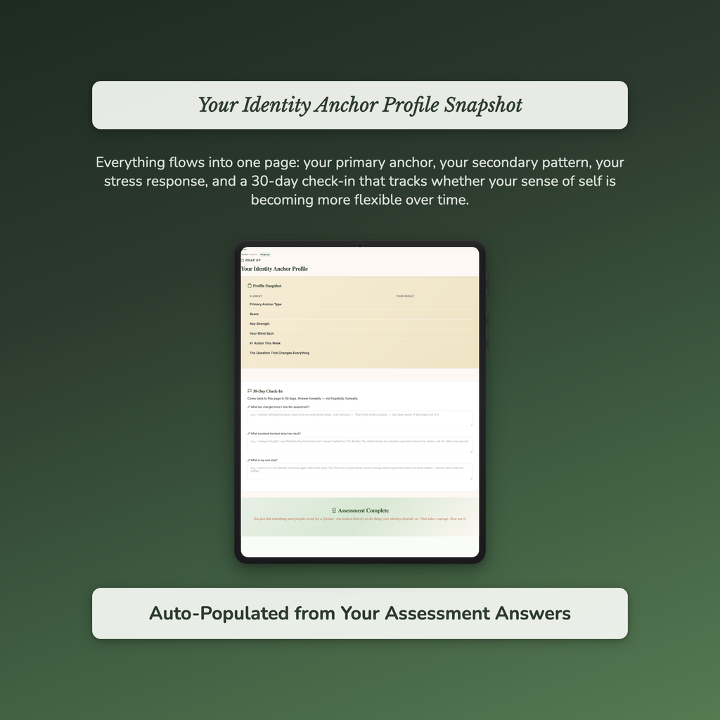 Identity Anchor Profile — sample exercise page