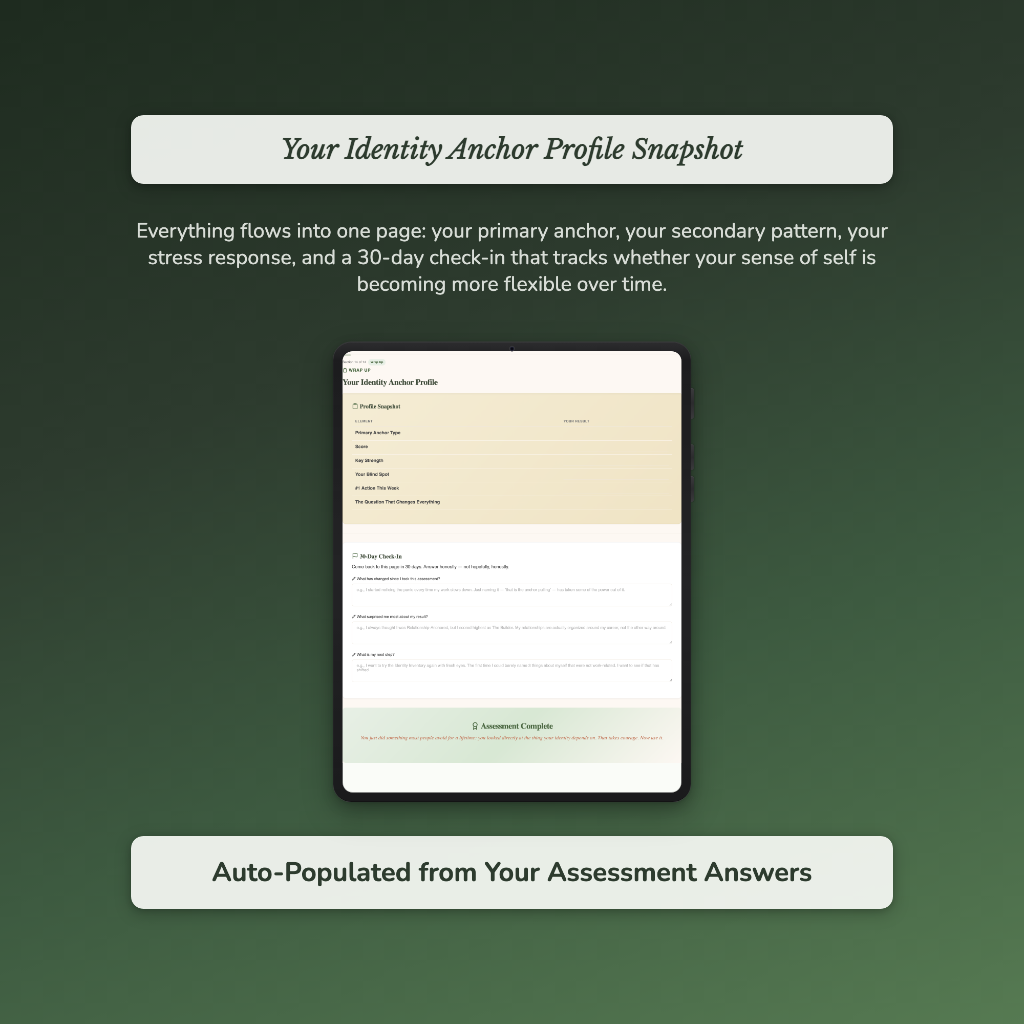 Identity Anchor Profile — sample exercise page