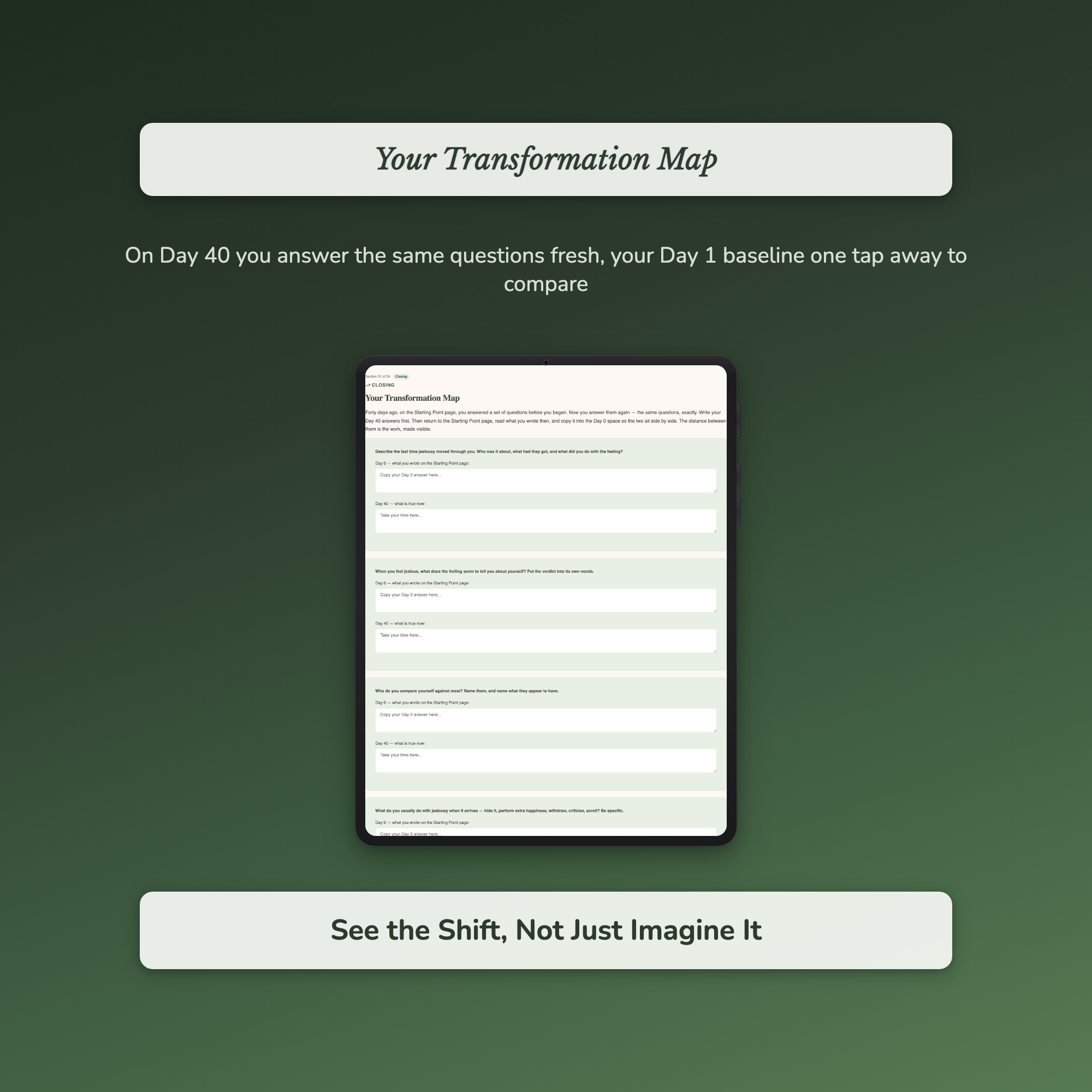 Jealousy Workbook & 40-Day Journal – Ache Behind Comparison – Interactive Digital Guide