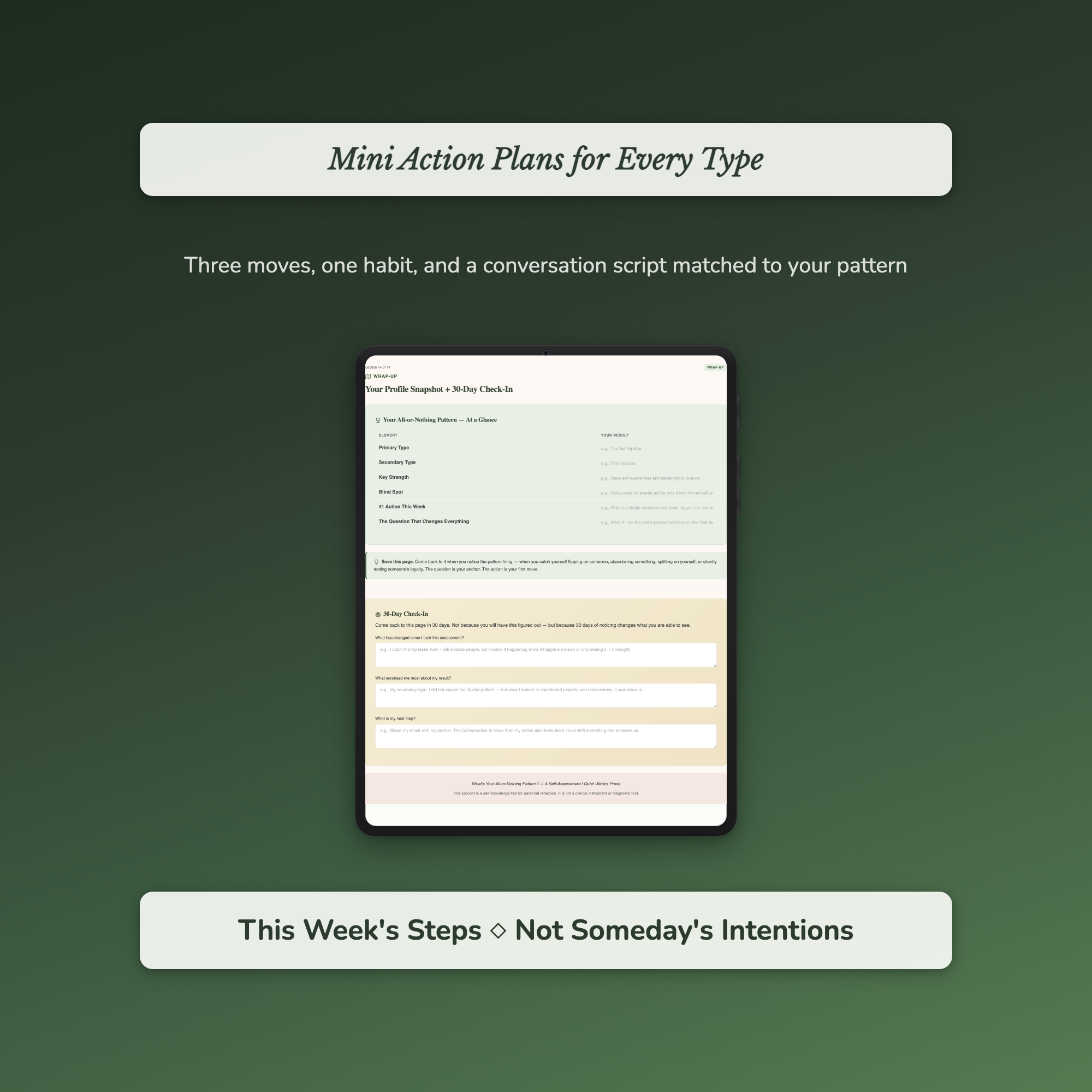 All-or-Nothing Profile — sample exercise page