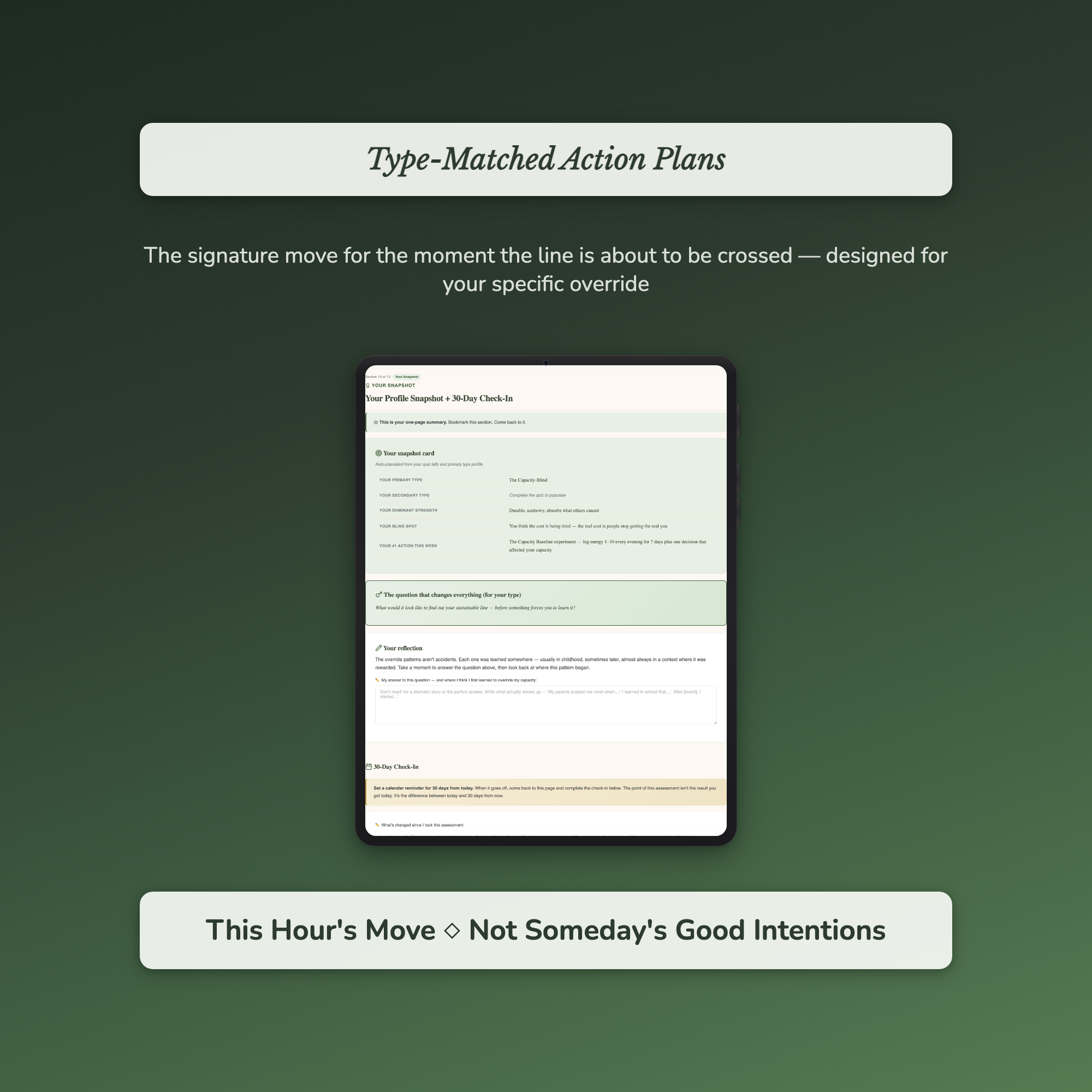 High Functioning Burnout Quiz — sample exercise page