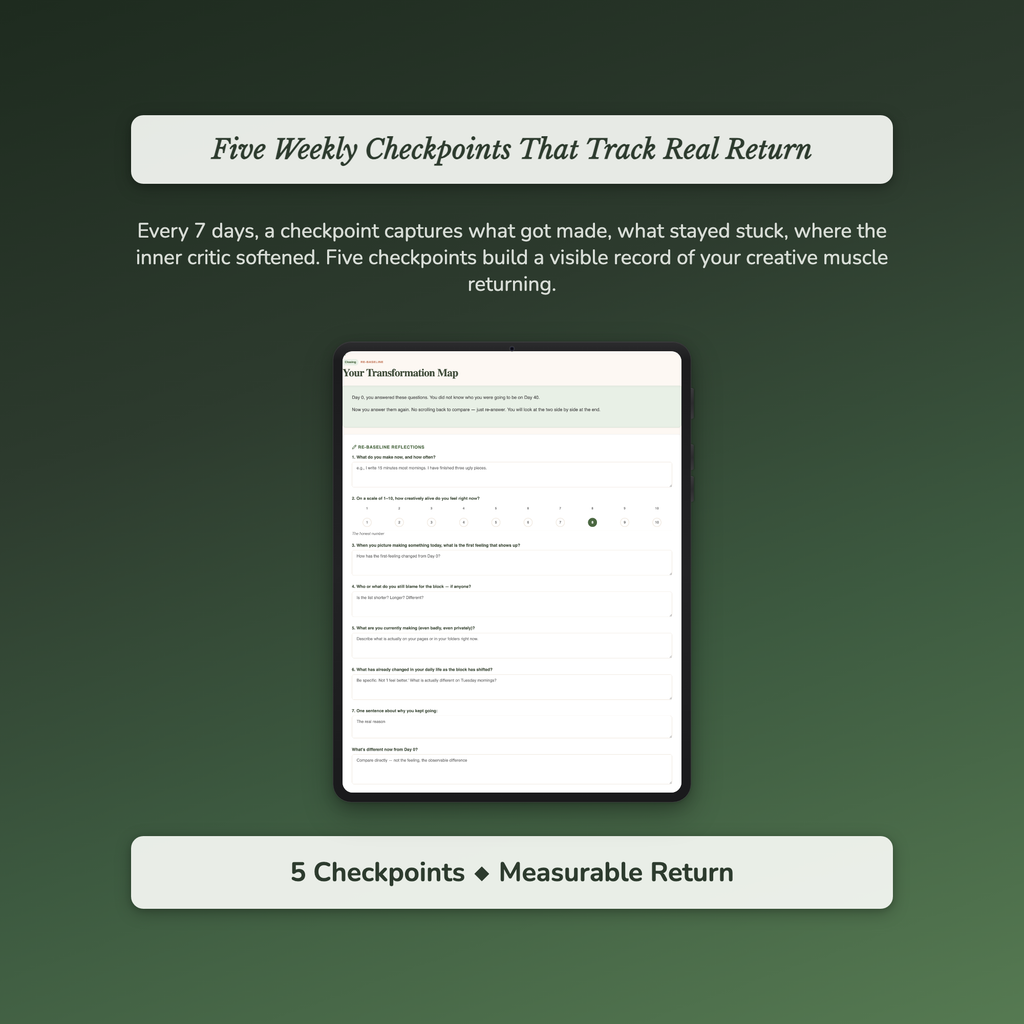 Creative Block Workbook & 40-Day Guide — sample exercise page