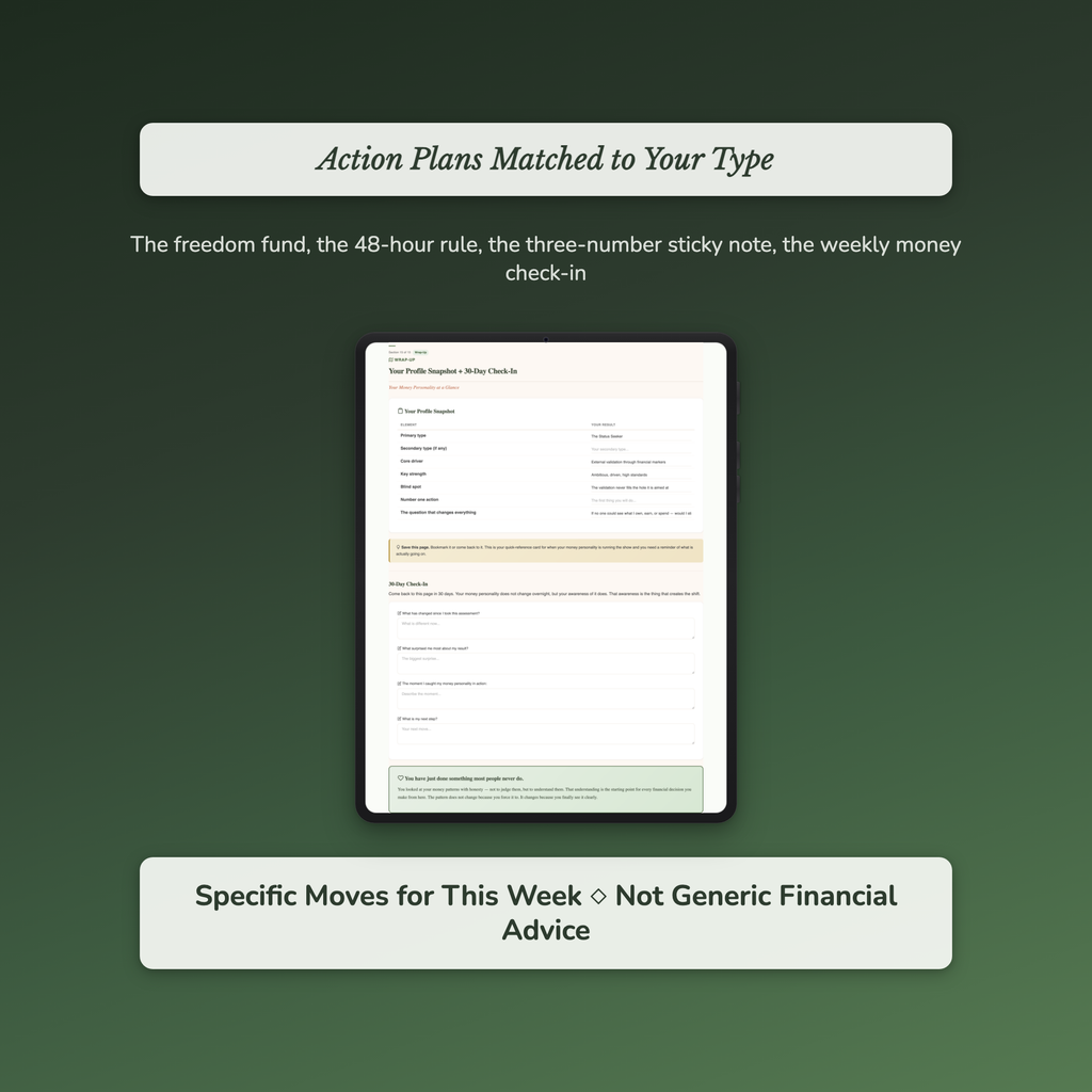 Money Personality Profile — sample exercise page