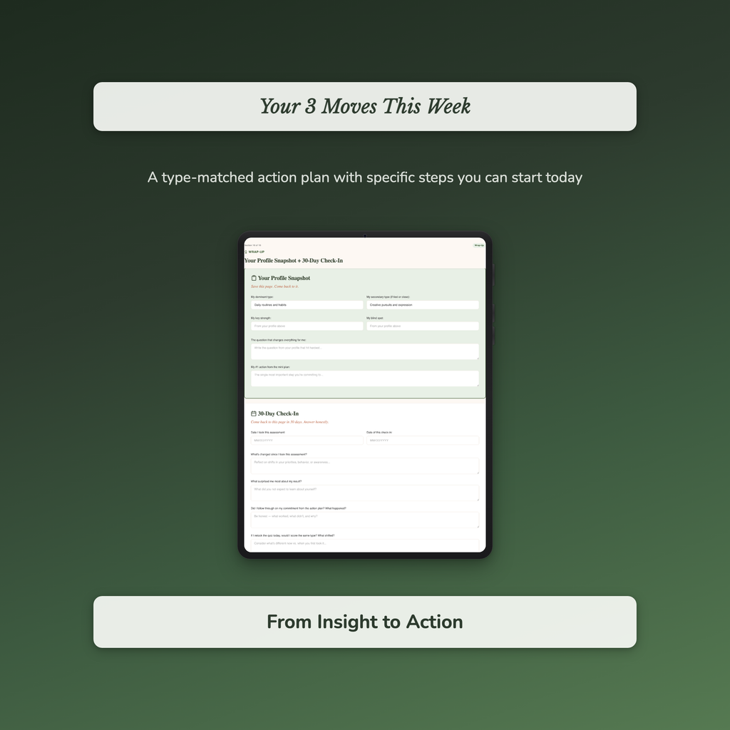 Priority Clarity Profile — sample exercise page