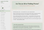 are-you-an-all-or-nothing-person walkthrough video