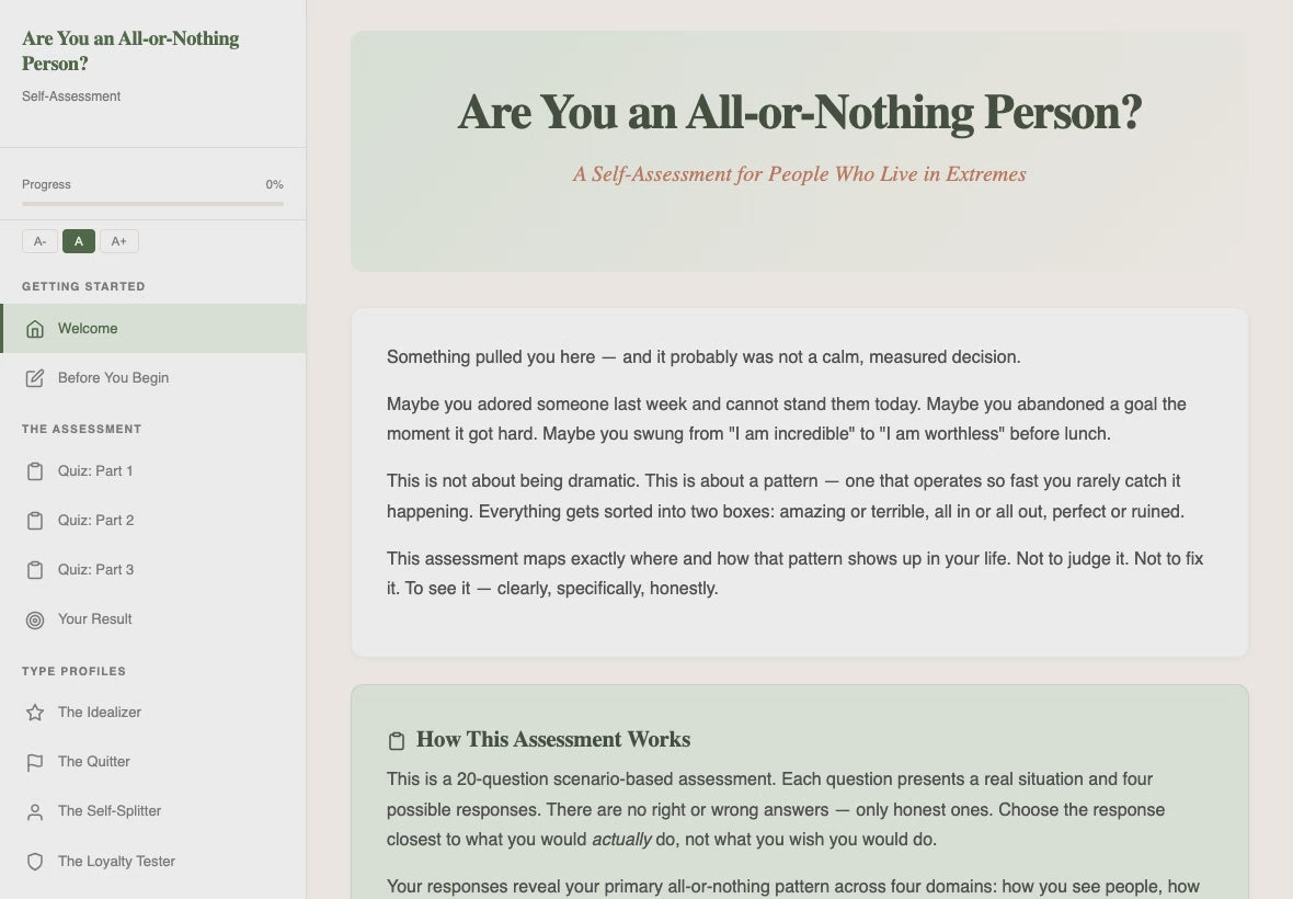 are-you-an-all-or-nothing-person walkthrough video