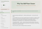 why-you-still-want-closure walkthrough video