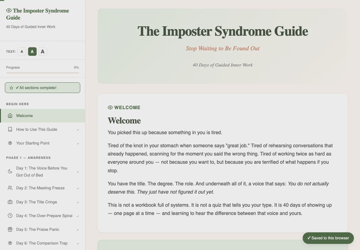 the-imposter-syndrome-guide walkthrough video