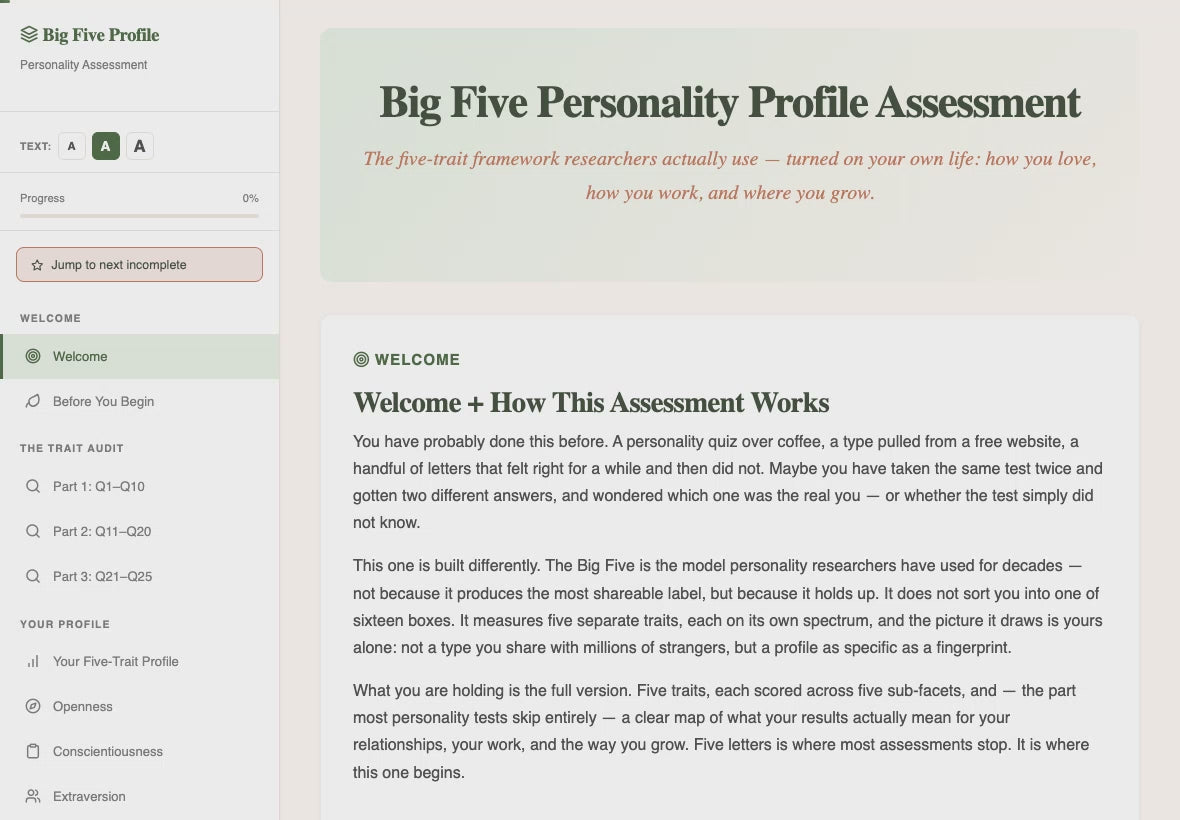 big-five-personality-profile-assessment walkthrough video
