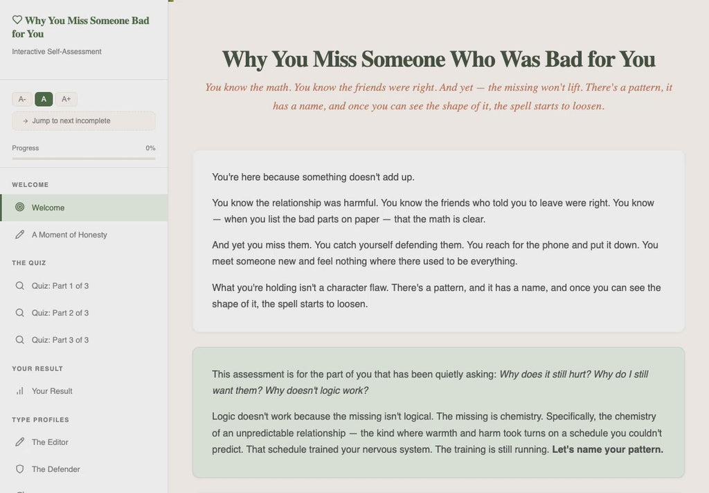why-you-miss-someone-bad-for-you walkthrough video