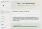 how-clear-is-your-calling walkthrough video