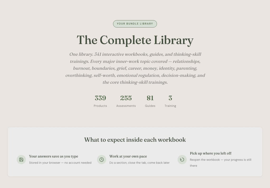 Self-Care Workbook Bundle – 341 Tools for Inner Work – Interactive Digital Bundle