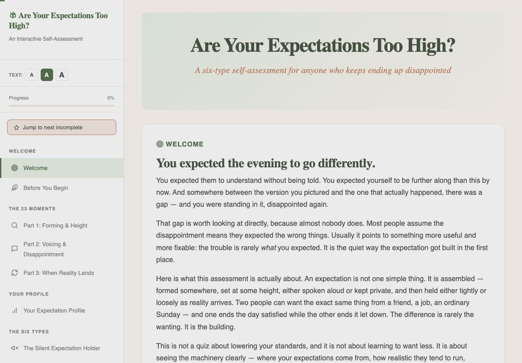 are-your-expectations-too-high walkthrough video