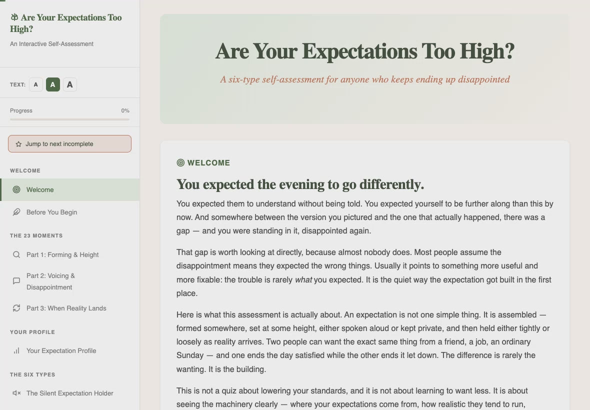 are-your-expectations-too-high walkthrough video