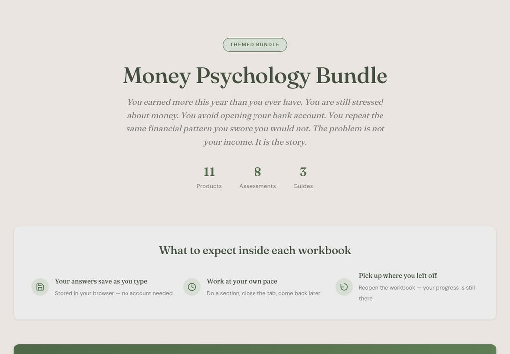 Money Mindset Bundle – Money Blocks Money Story 11 Tools – Interactive Digital Bundle