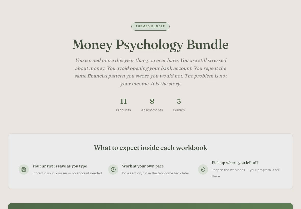 Money Mindset Bundle – Money Blocks Money Story 11 Tools – Interactive Digital Bundle