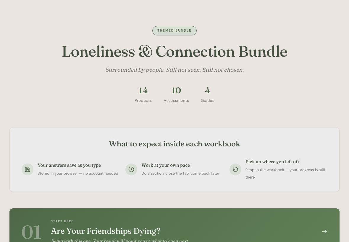 Loneliness Workbook Bundle – Alone in a Full House – Interactive Digital Bundle