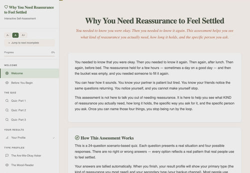 why-you-need-reassurance-to-feel-settled walkthrough video