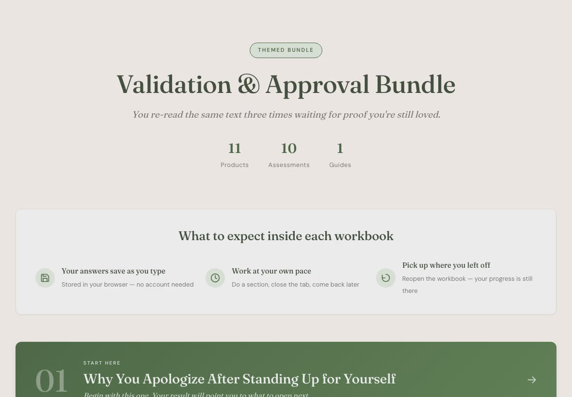 Life Coach Tools – 11 Interactive Validation & Approval Assessments