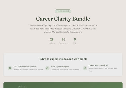 Career Clarity Bundle – Imposter Syndrome 16 Career Tools – Interactive Digital Bundle