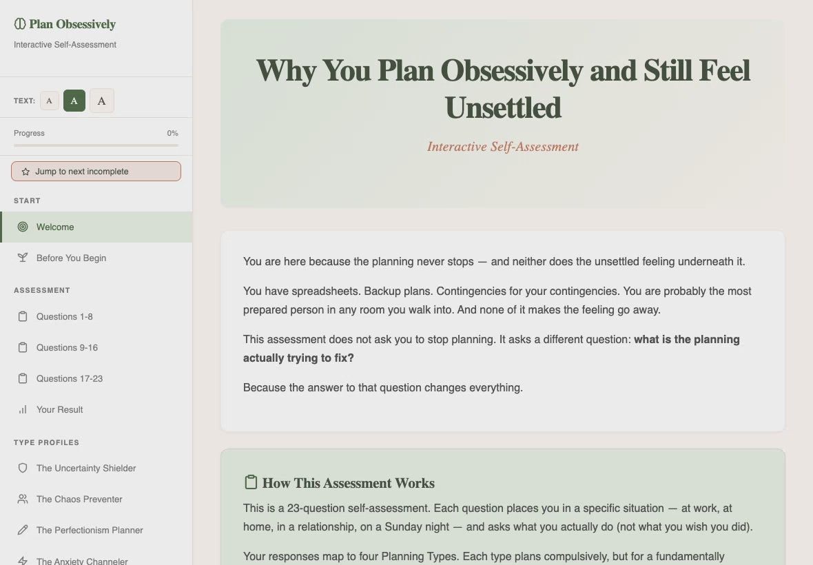 why-you-plan-obsessively walkthrough video