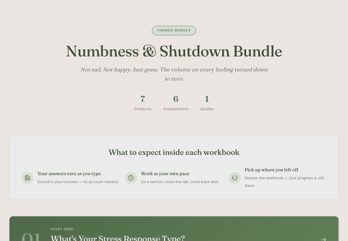 Emotional Numbness Bundle – Why You Feel Nothing Anymore – Interactive Digital Bundle