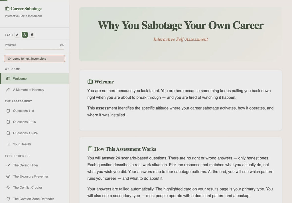 why-you-sabotage-your-own-career walkthrough video