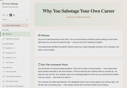 why-you-sabotage-your-own-career walkthrough video